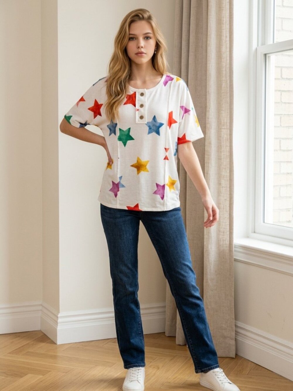 Bombom Women's Star Print Shirt - Medium (NWOT)